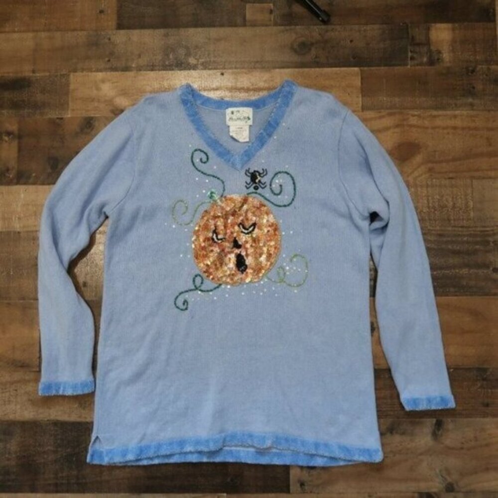 Halloween The Quacker Factory Womans Large Sequin… - image 1